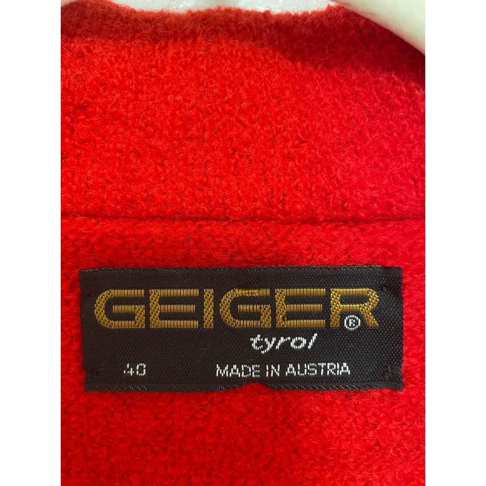 Vintage Geiger Tryol Jacket Red Boiled Wool‎ Austrian Alpine Blazer EUC - Picture 4 of 8